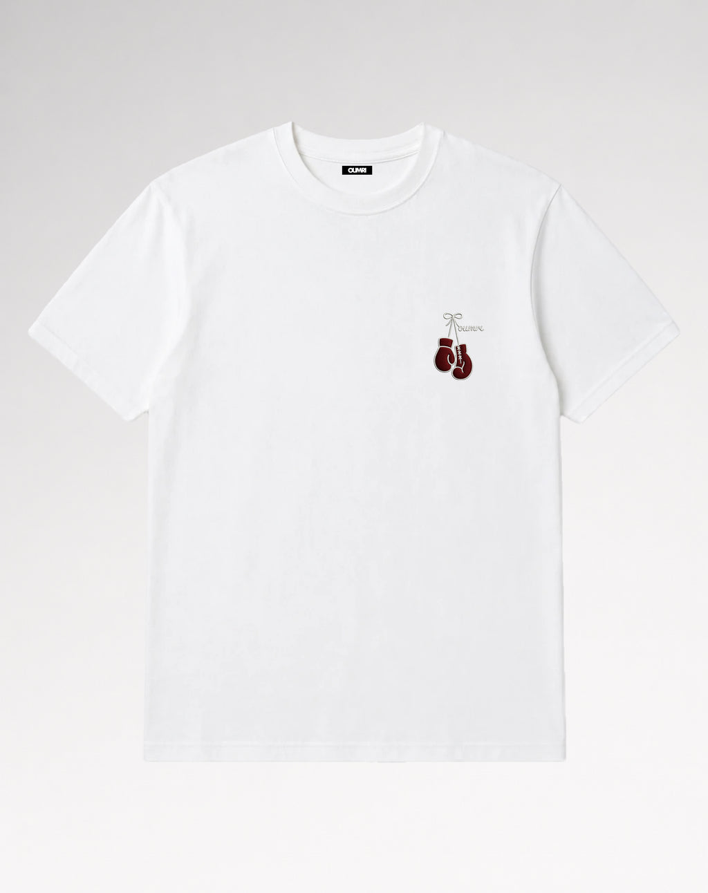 Oumri Boxing Geborduurde Tee - Wit