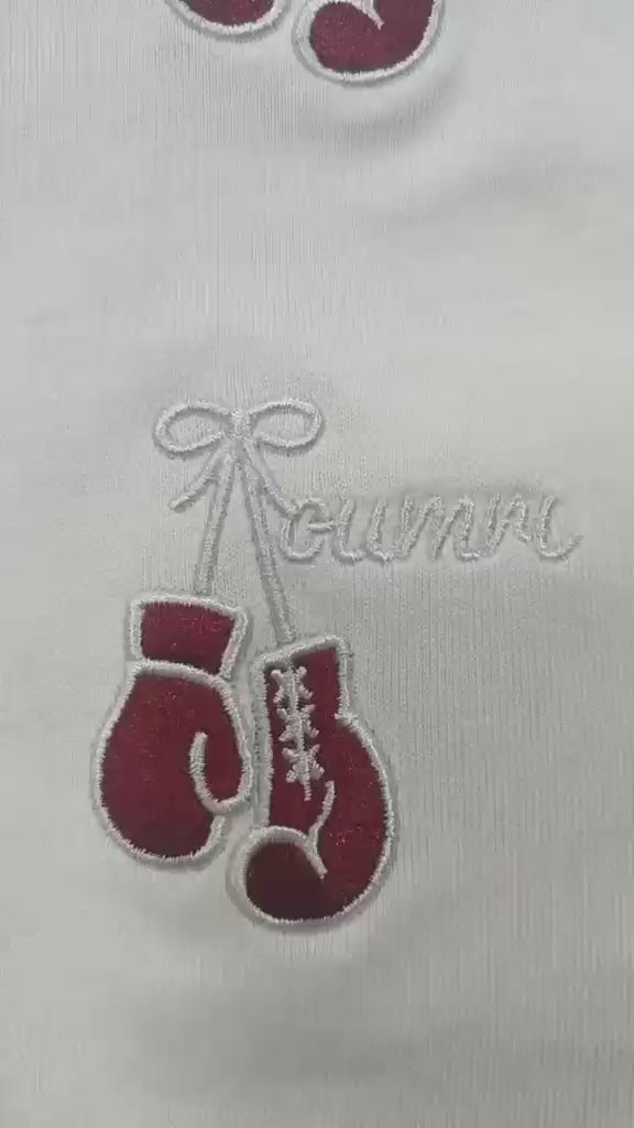 Oumri Boxing Embroidered Tee - White