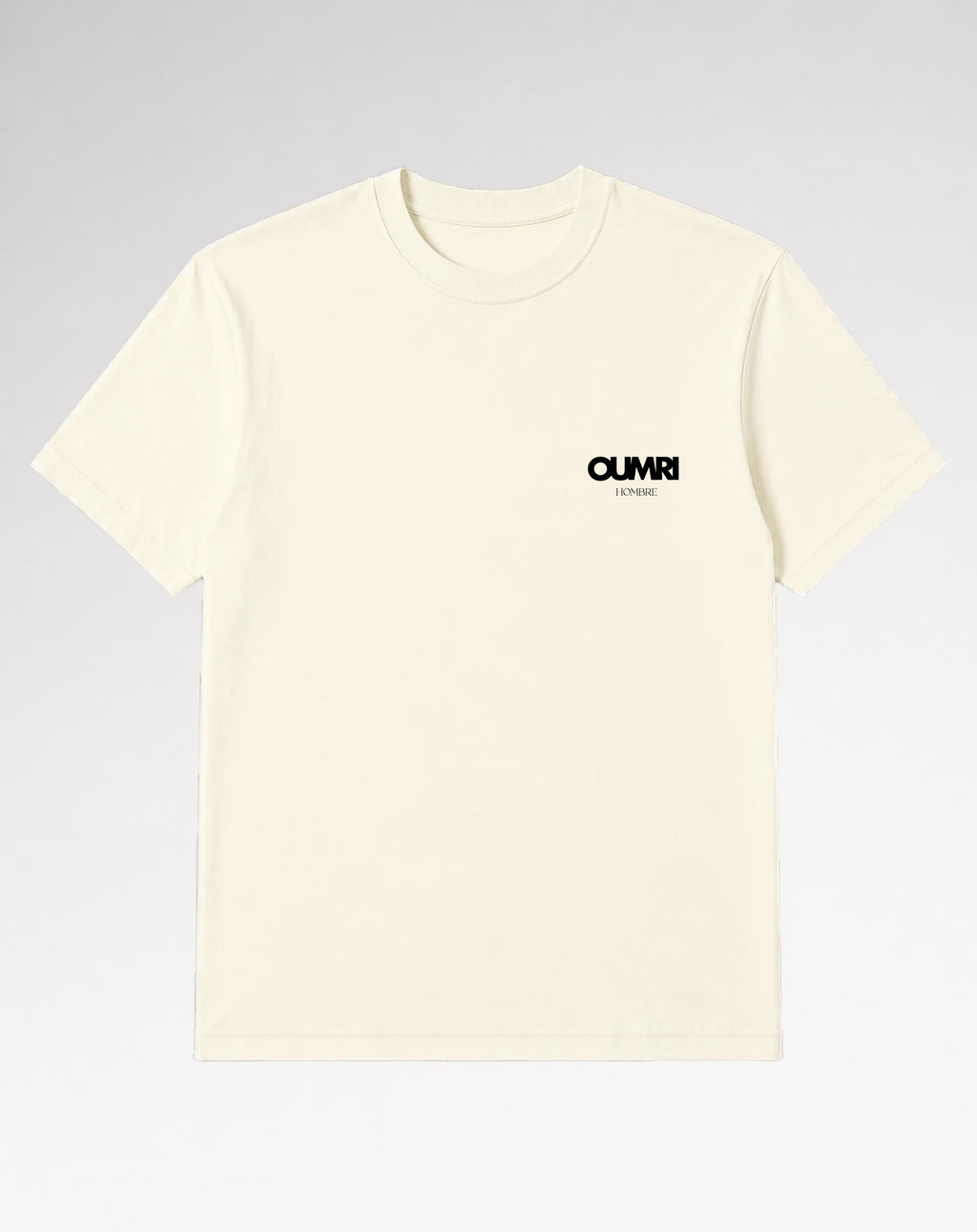 Oumri Logo Embroidered Tee - Soft Cream