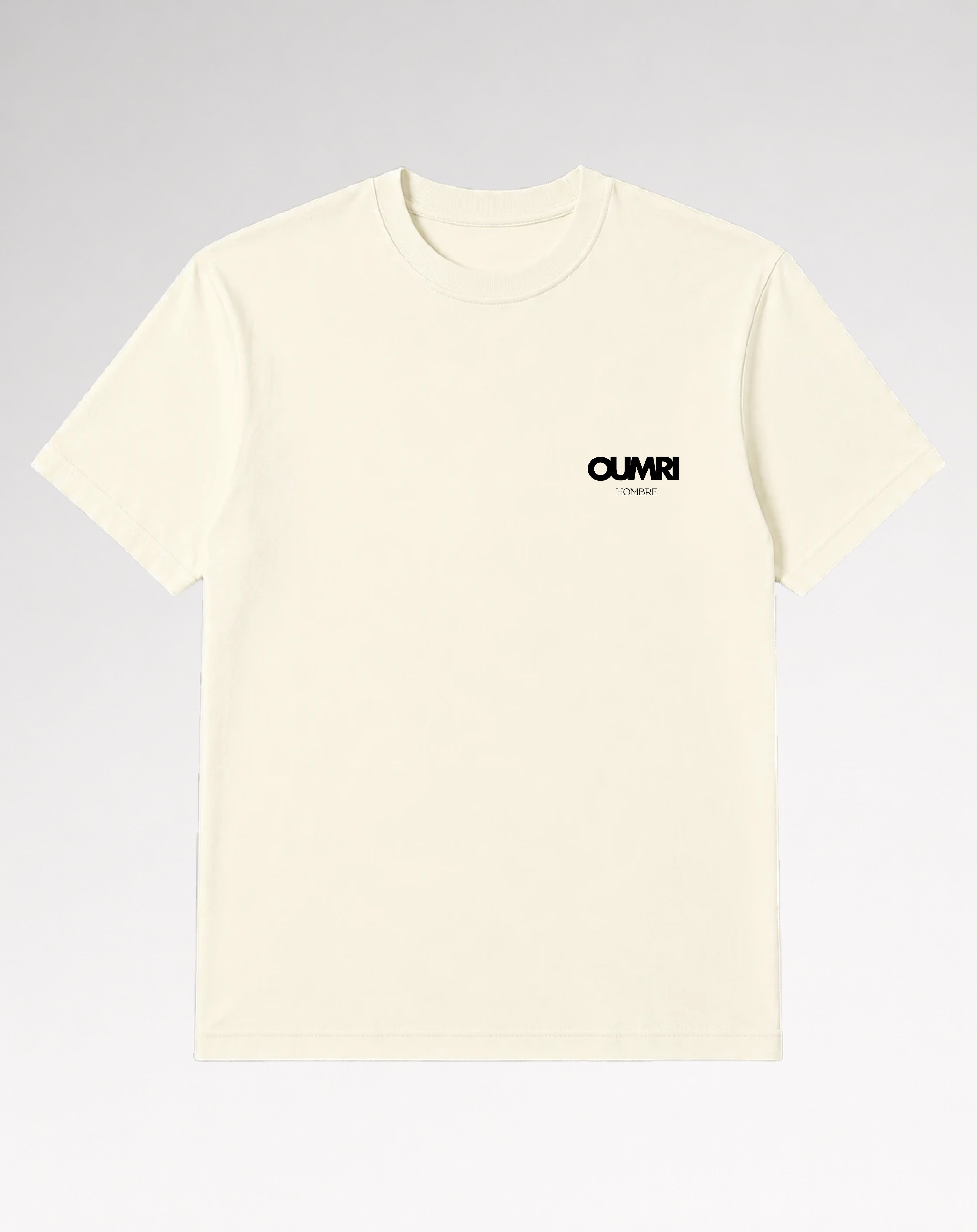 Oumri Logo Embroidered Tee - Soft Cream